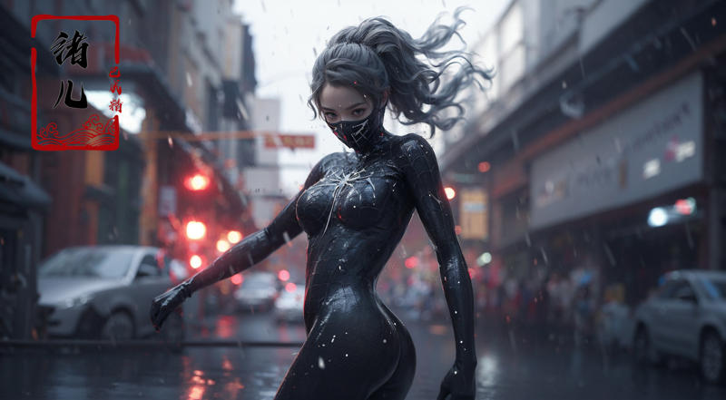 606247209521969429-3524569944-blurry, blurry_background, blurry_foreground, depth_of_field, motion_blur, rain, 1girl, bokeh, bodysuit, photo_background, build.jpg